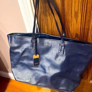 Ralph Lauren Leather Tote Navy